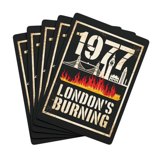 "1977 London's Burning" Cultural Playing Cards - Music (70's Black)
