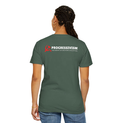 "Progressivism - Enemy of Western Civilization", Unisex T-shirt (Dark Colors)