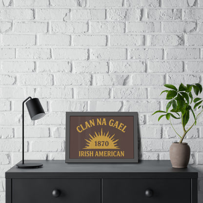"Clan na Gael - Irish American", Framed Paper Poster (Wild Boar Brown)