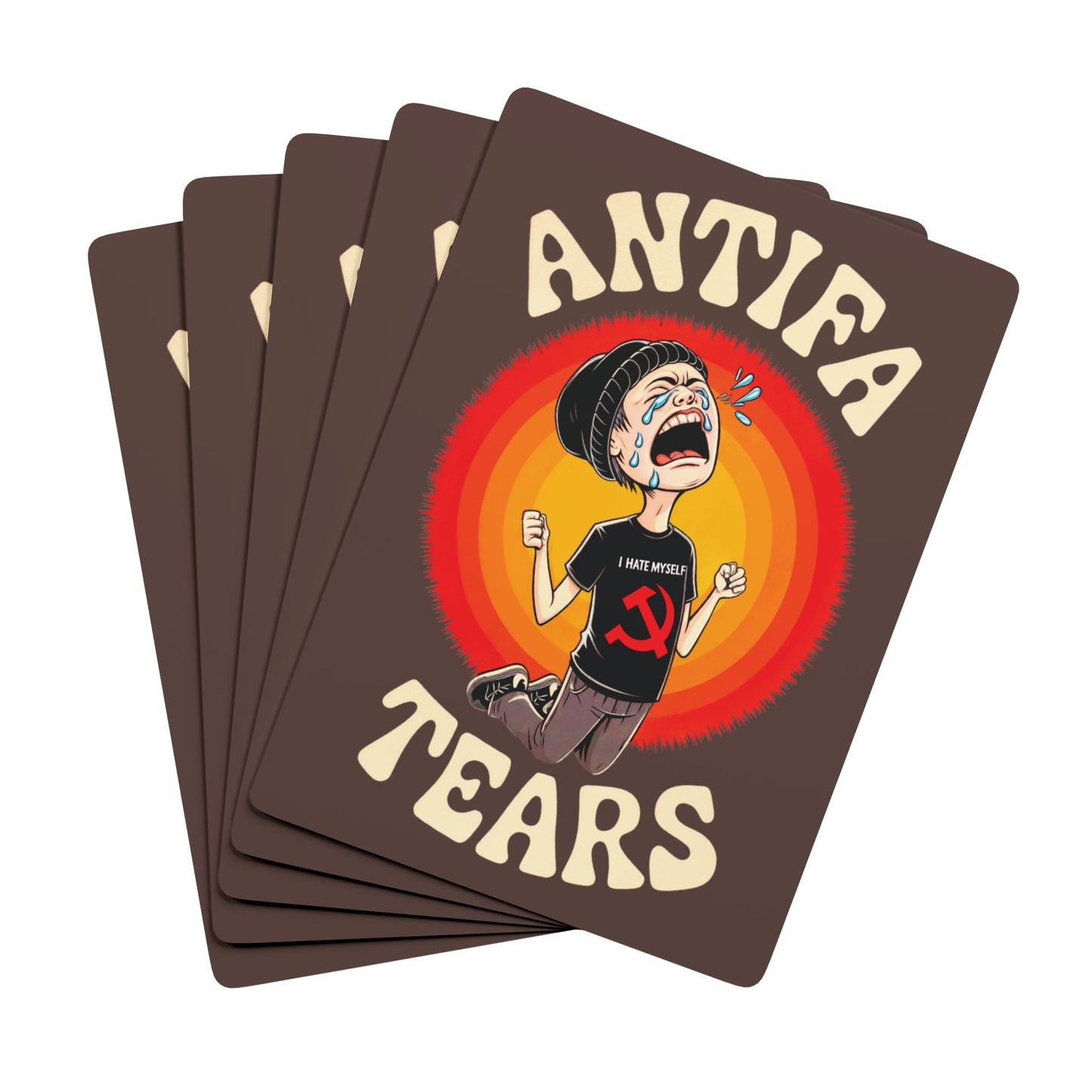 "Antifa Tears" #01, Political Playing Cards (Zanzibar Brown)