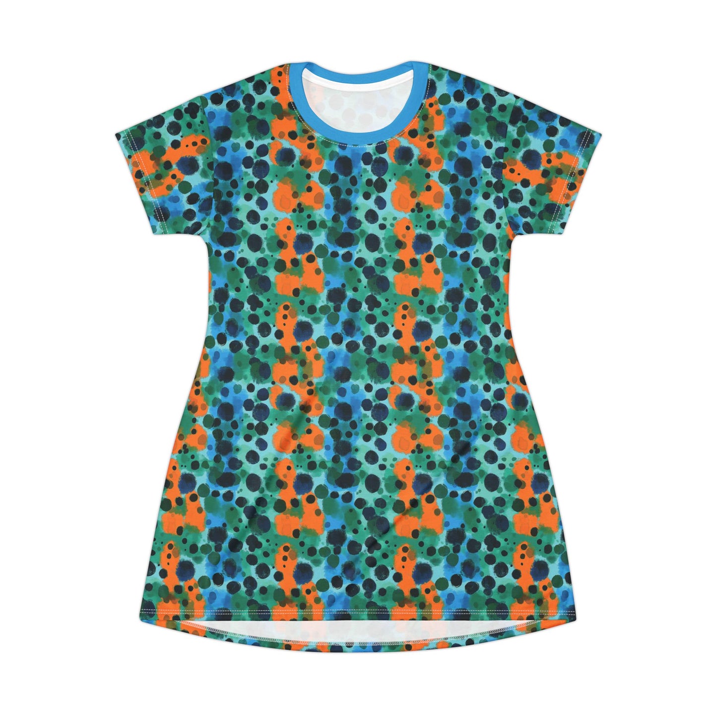 "Midnight Coral", T-Shirt Dress (Antipodean Blue Collar)