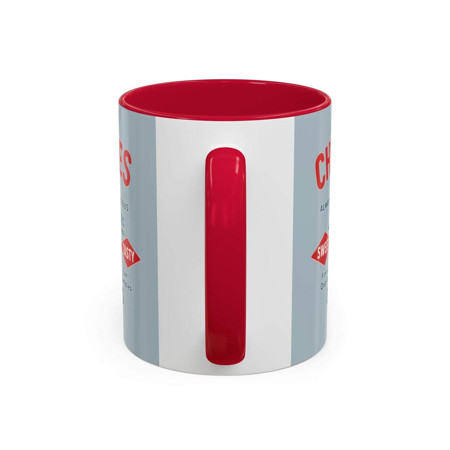 "Delicious Cherries", Colorful Mugs (11oz, 15oz) (Washed Silver-Blue)