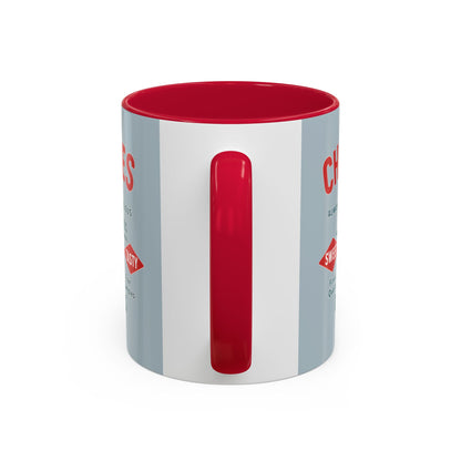 "Delicious Cherries", Colorful Mugs (11oz, 15oz) (Washed Silver-Blue)