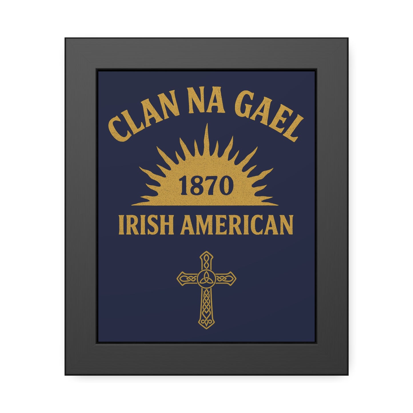 "Clan na Gael - Irish American", Framed Paper Poster (Mariana Blue)