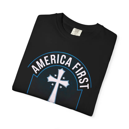 "America First - Christian" #02, Unisex Black T-shirt