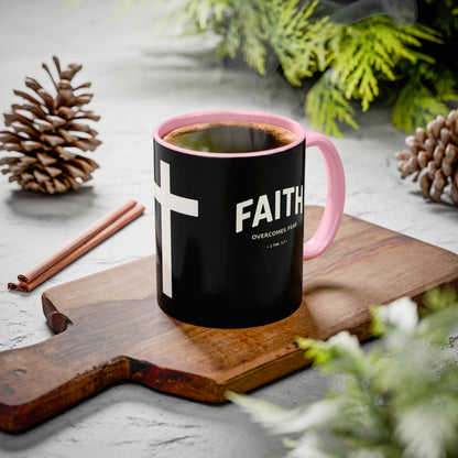 "Faith Overcomes Fear", Colorful Mugs (11oz, 15oz)