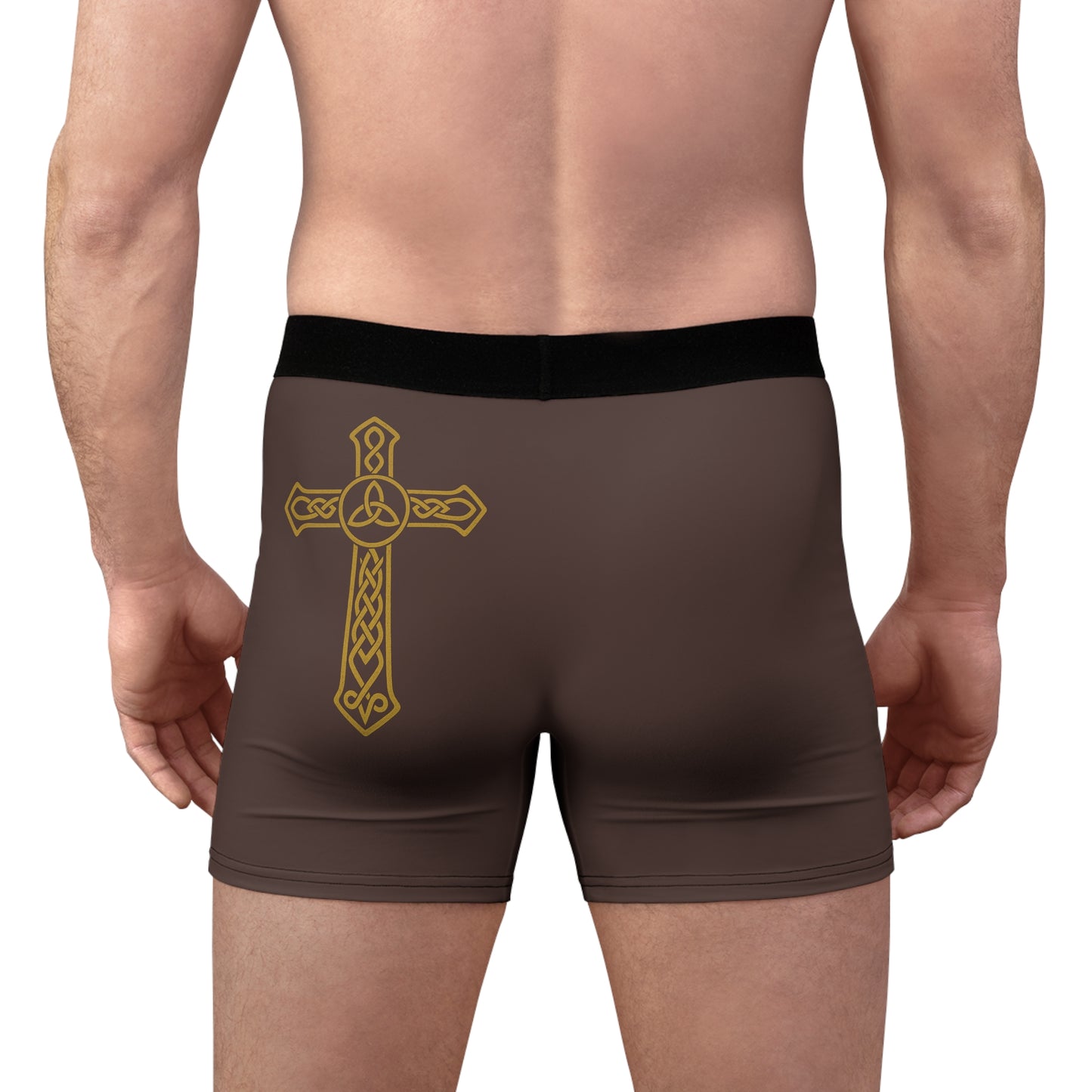 "Clan na Gael - Irish American", Men's Boxer Briefs (Wild Boar Brown)