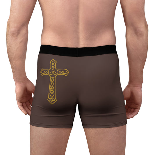 "Clan na Gael - Irish American", Men's Boxer Briefs (Wild Boar Brown)