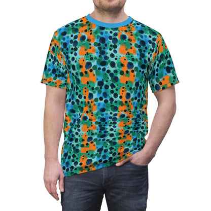 "Midnight Coral", Unisex Tee (Coral Sea Blue)