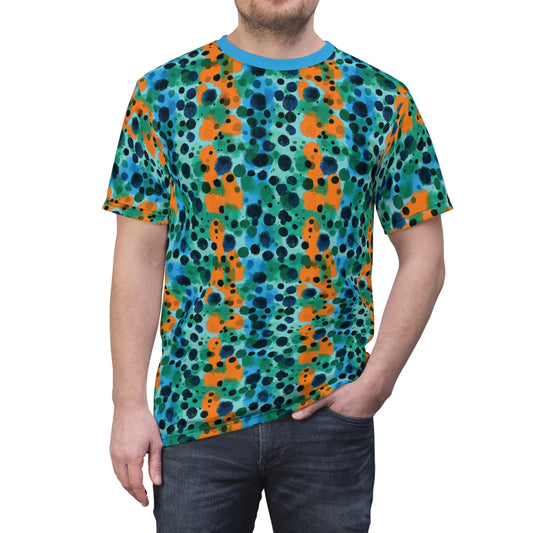 "Midnight Coral", Unisex Tee (Coral Sea Blue)