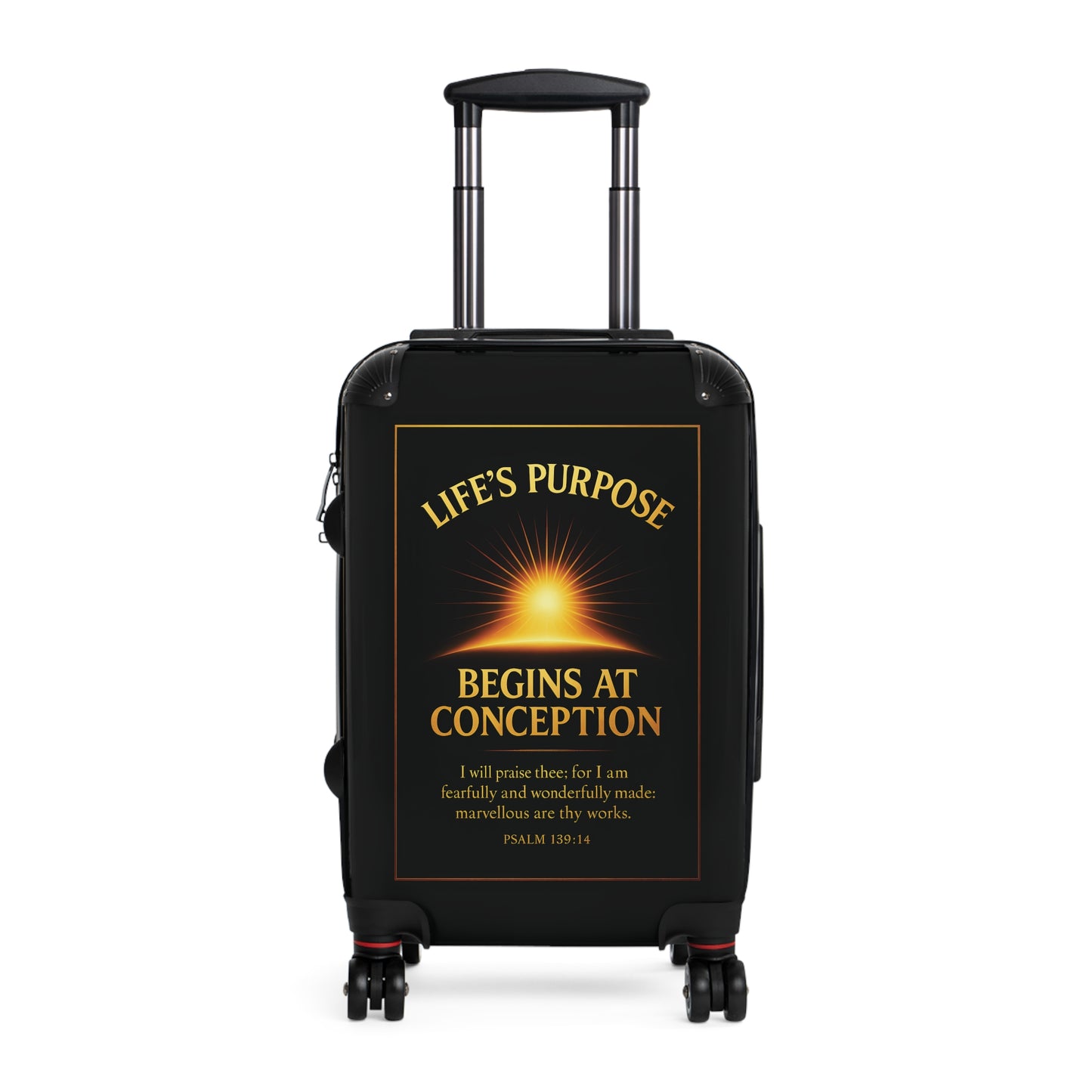 "Life's Purpose, Psalm 139:14", Suitcase (Righteous Black)