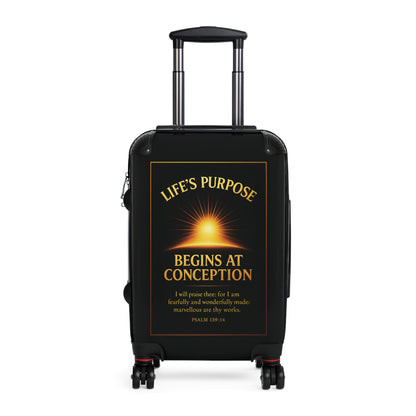 "Life's Purpose, Psalm 139:14", Suitcase (Righteous Black)