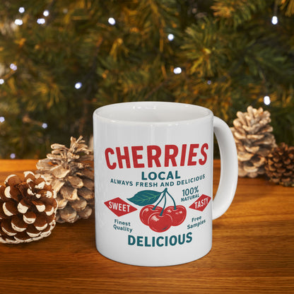 "Delicious Cherries", White Mug, (11oz & 15oz)