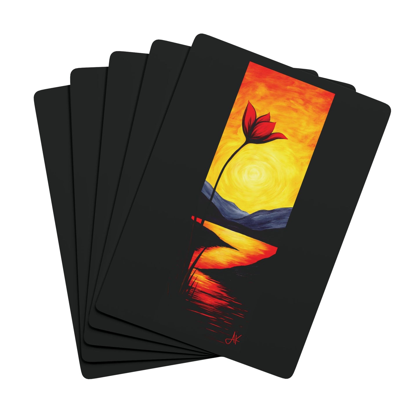 "Bloom of Twighlight's Passion", Fine Art Playing Cards (Void Black)