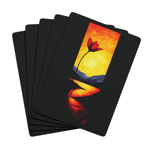 "Bloom of Twighlight's Passion", Fine Art Playing Cards (Void Black)