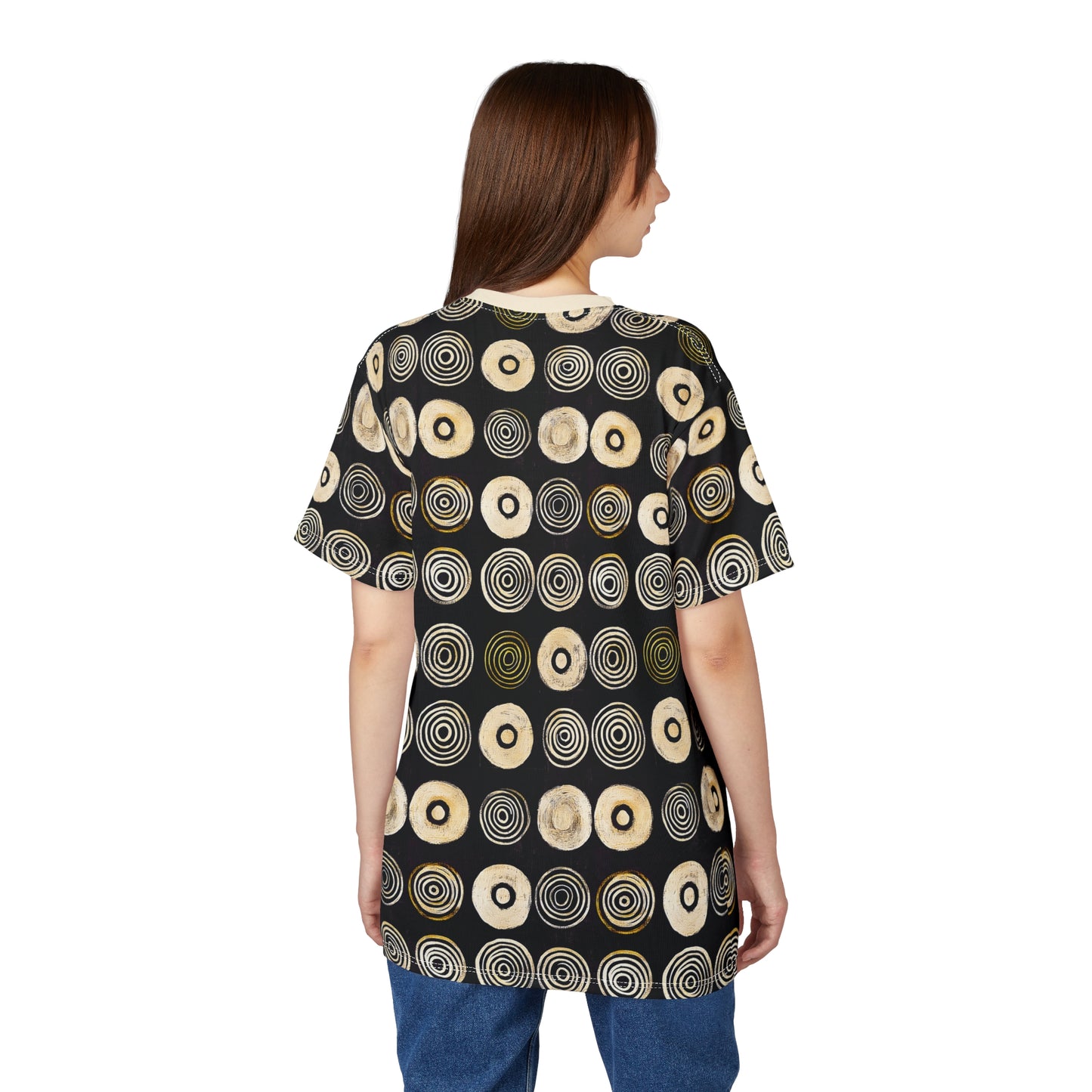 "Punk Polka", Wearable Pattern Art Unisex Tee (Iced Almond)