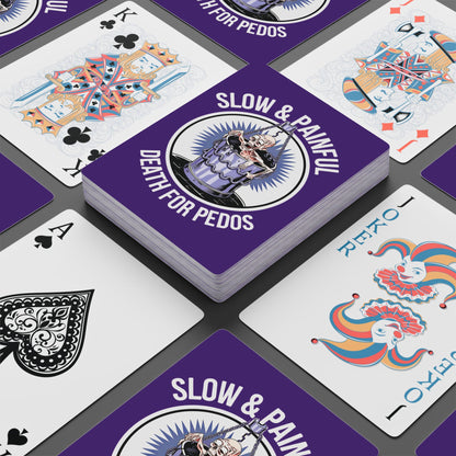 "Death for Pedos",  Cultural Playing Cards (Deep Purple) - Go Medieval!