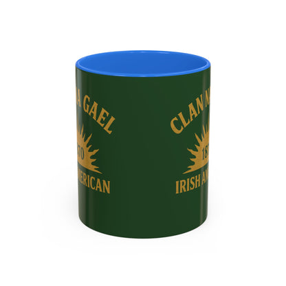 "Clan na Gael - Irish American", Colorful Mugs (11oz, 15oz) (Brithemain Green)