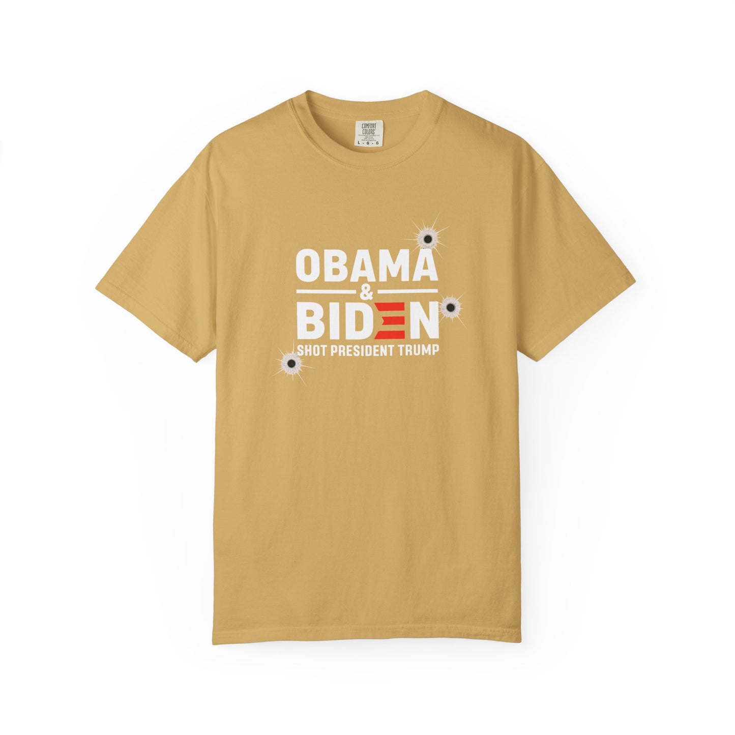 "Obama & Biden Shot President Trump", Unisex Black T-shirt