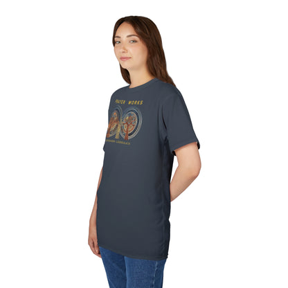 "Prayer Works – Gaelic Christian", Wearable Fine Art Unisex T-shirt (Hearthstone Grey)