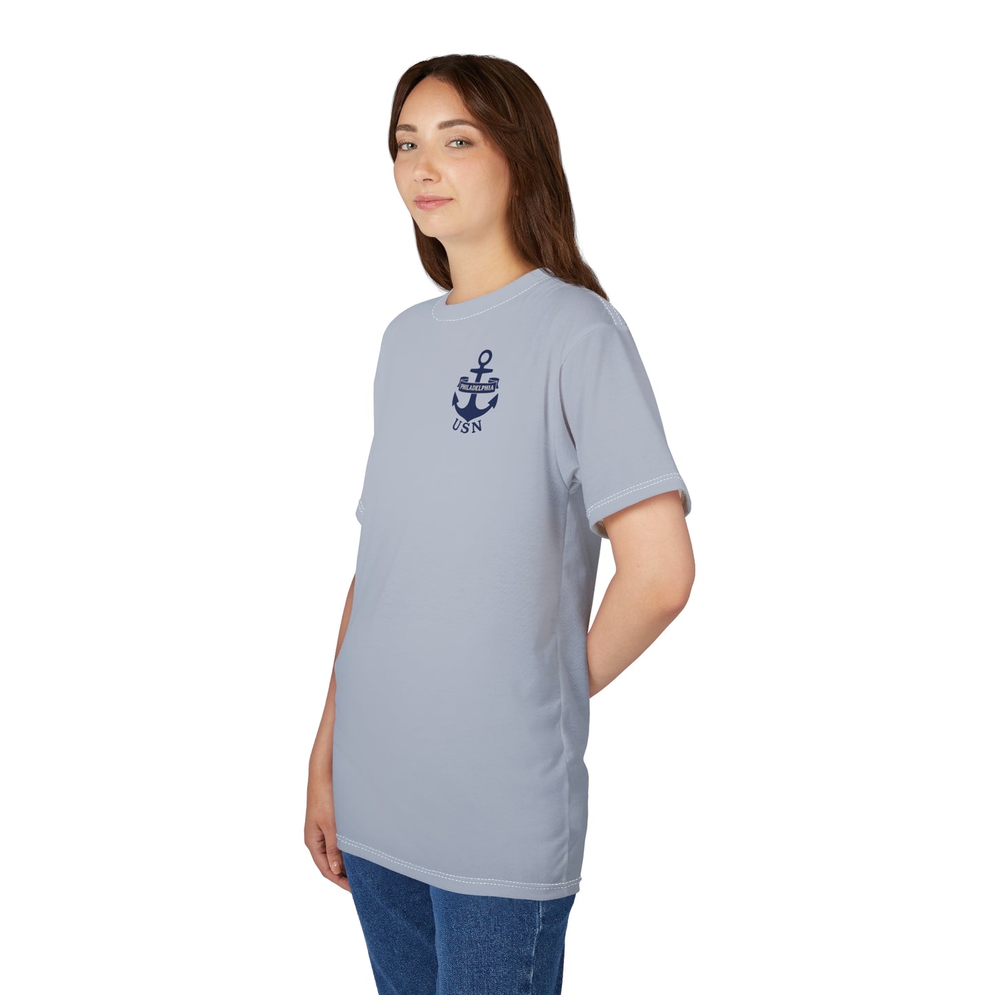 "USN Anchor", Unisex T-shirt (Bulkhead Grey)