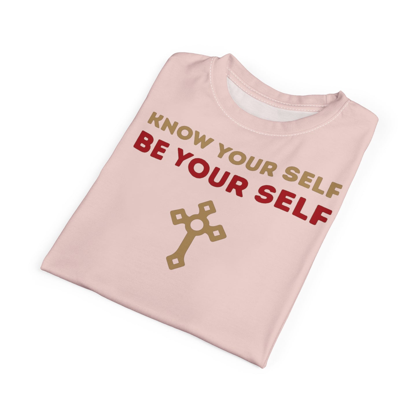 "Know Your Self", Unisex T-shirt (Antique Coral)