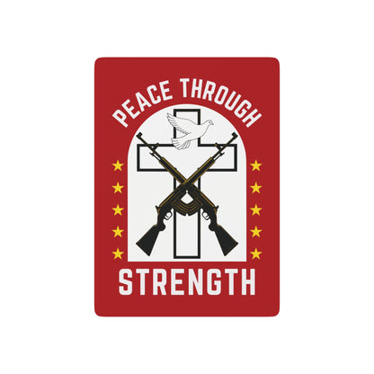 "Peace Through Strength" #01, Political Playing Cards (Blood Red)