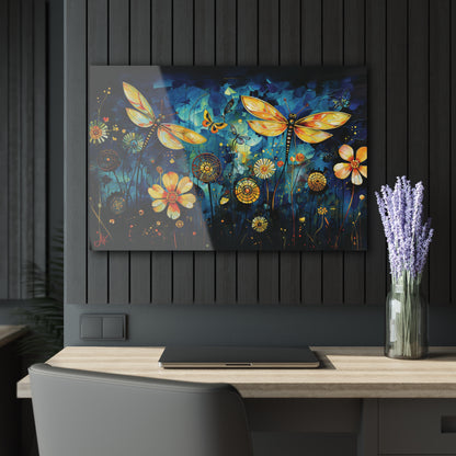 "Lucky Day Dragonflies", Fine Art Acrylic Wall Prints (French Cleat Hanging)
