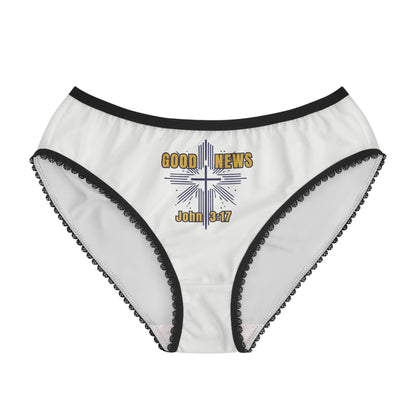"Good News - John 3:17", Women's Briefs (Daisy White)