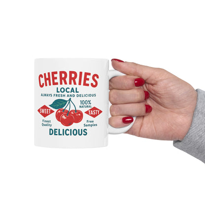 "Delicious Cherries", White Mug, (11oz & 15oz)