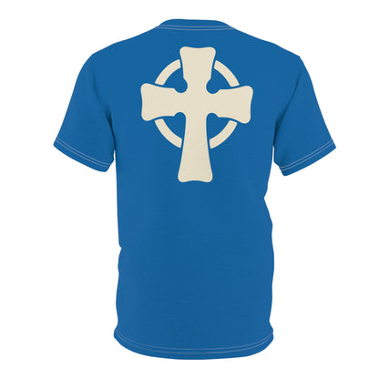 "Retro Jesus", Unisex T-shirt (Deep Reef Blue)