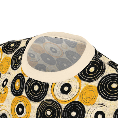 "Old 45's", Wearable Pattern Art Unisex Tee (Dough White Collar)