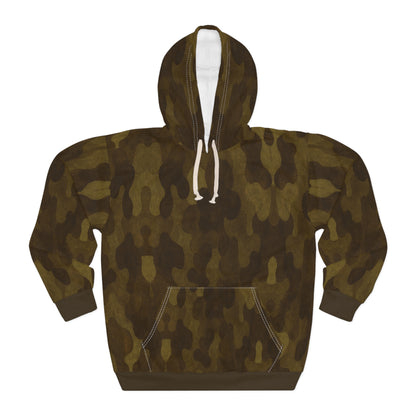 "Swamp Recon Camouflage", Unisex Wearable Art Pullover Hoodie (Bayou Bark Cuffs & Waist)