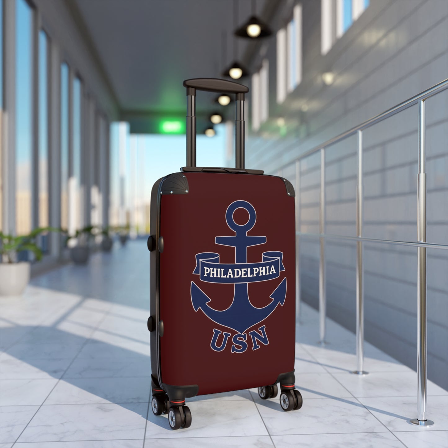 "USN Anchor", Suitcase (Pastel Red)