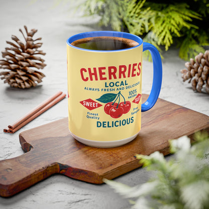 "Delicious Cherries", Colorful Mugs (11oz, 15oz) (Sanctum Veil)