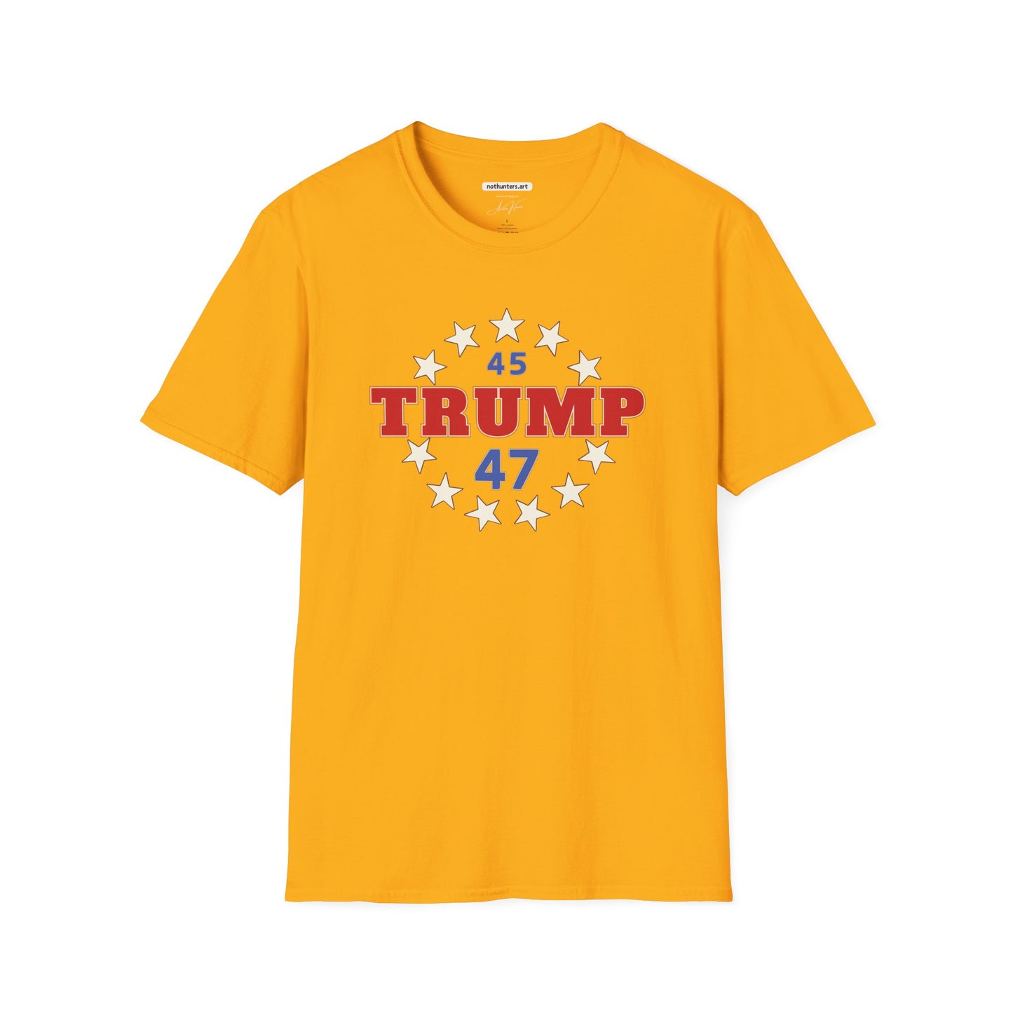 "Trump 45-47 Circle of Stars", Unisex Softstyle T-Shirt