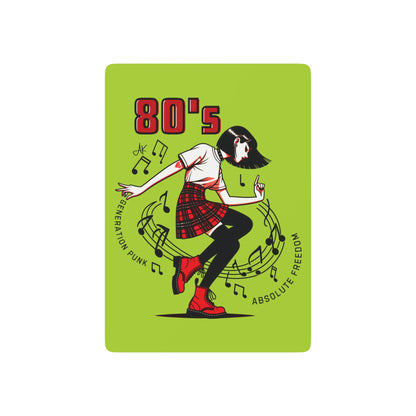 "80's Generation Punk", Retro Playing Cards (Light Chartreuse)