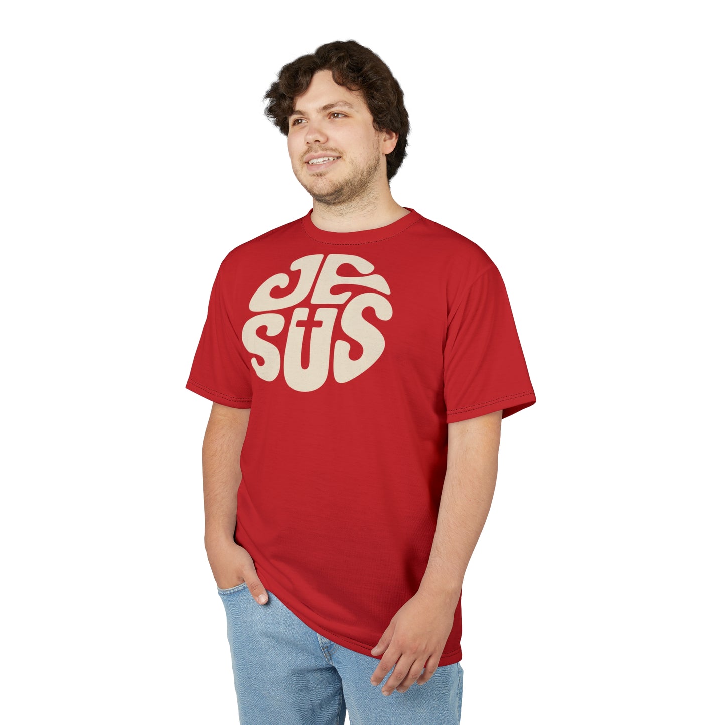 "Retro Jesus", Unisex T-shirt (Uist Red)