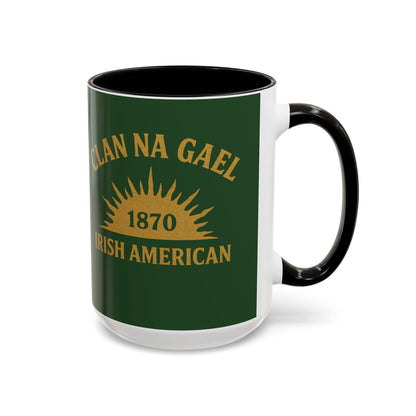 "Clan na Gael - Irish American", Colorful Mugs (11oz, 15oz) (Brithemain Green)