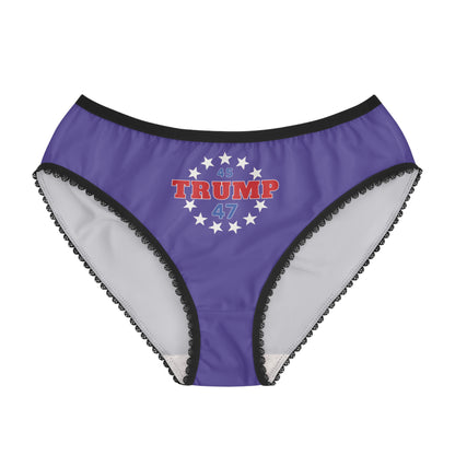 "Trump 45-47 Circle of Stars", Women's Briefs (Electric Indigo)