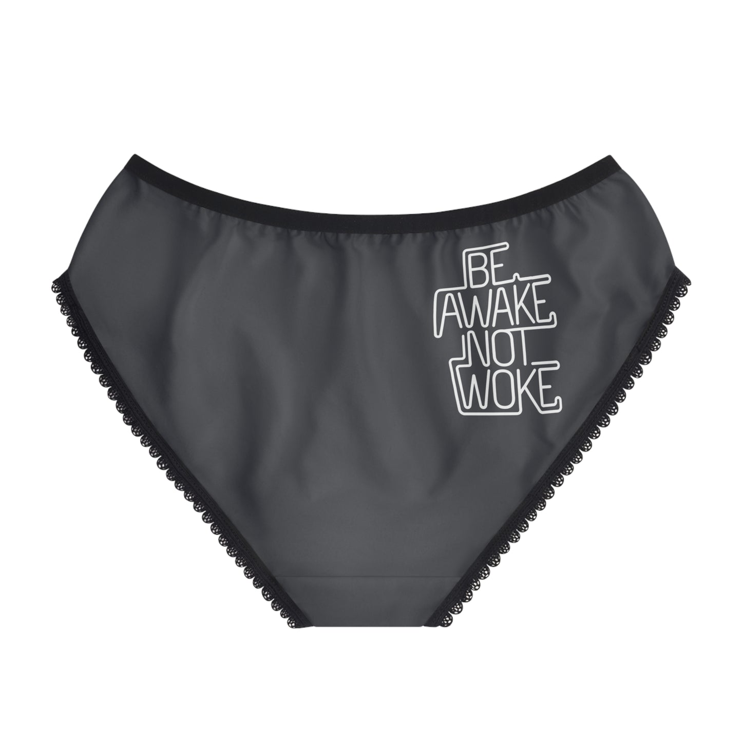 "Be Awake Not Woke" #1, Women's Briefs (Highland Grey)