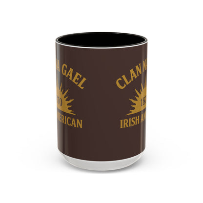 "Clan na Gael - Irish American", Colorful Mugs (11oz, 15oz) (Wild Boar Brown)