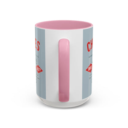 "Delicious Cherries", Colorful Mugs (11oz, 15oz) (Washed Silver-Blue)