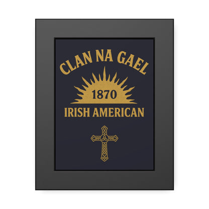"Clan na Gael - Irish American", Framed Paper Poster (Black Rock Blue)