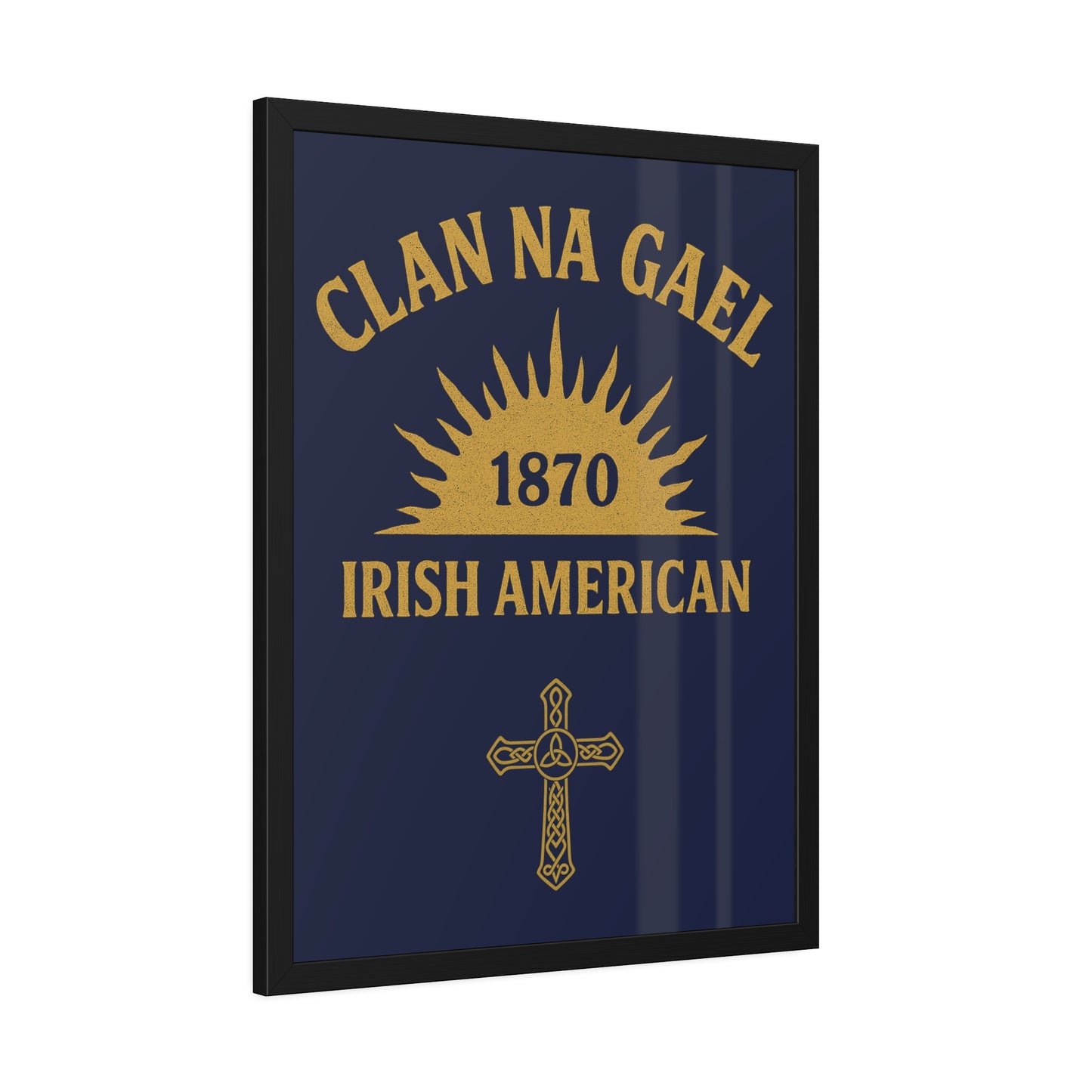 "Clan na Gael - Irish American", Framed Paper Poster (Mariana Blue)