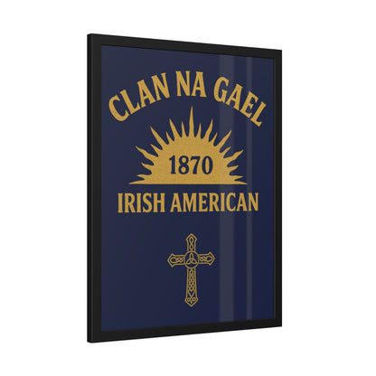 "Clan na Gael - Irish American", Framed Paper Poster (Mariana Blue)