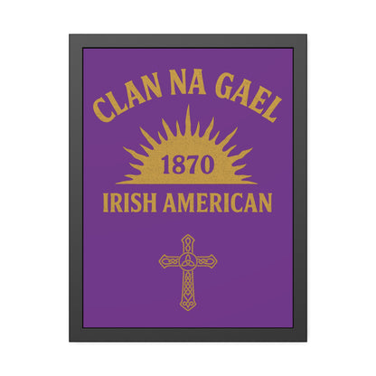 "Clan na Gael - Irish American", Framed Paper Poster (Vesper Violet)