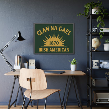 "Clan na Gael - Irish American", Framed Paper Poster (Fenian Green)