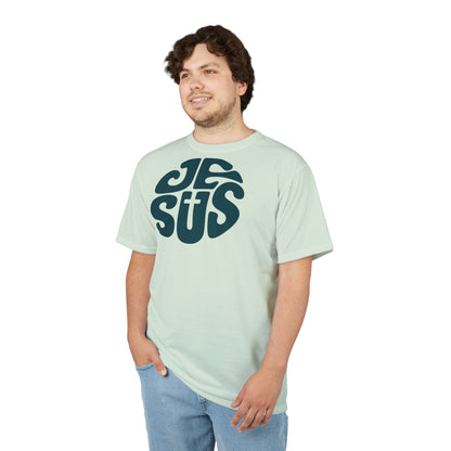"Retro Jesus", Unisex T-shirt (Aquarelle Green)
