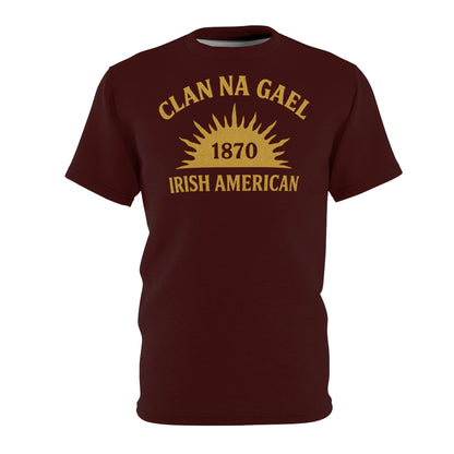 "Clan na Gael - Irish American", Unisex T-shirt (Mahogany)
